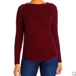Beachlunchlounge Metallic Sweater top in burgundy